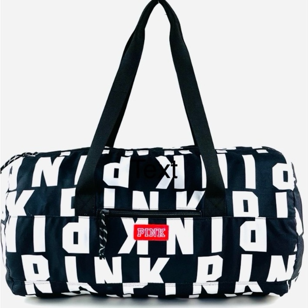 PINK Victoria's Secret Black and White Logo Duffel (used) Woman